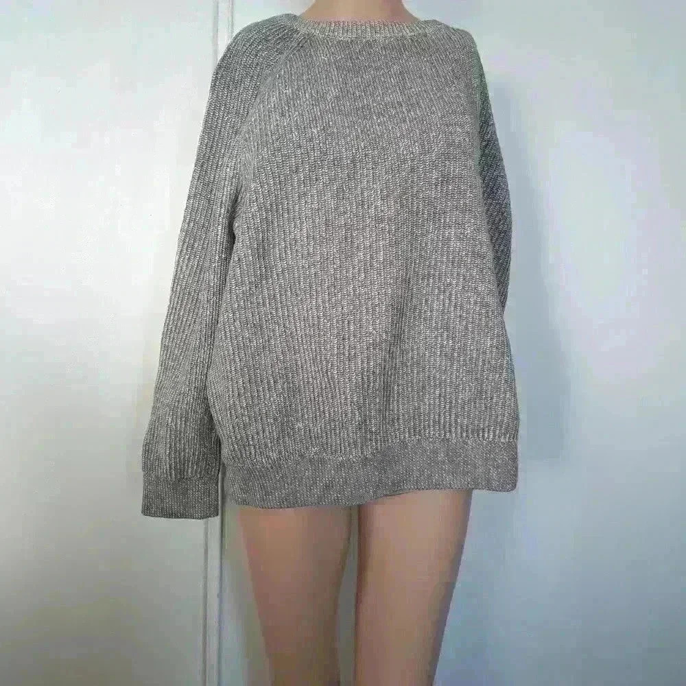 NWNT denver hayes gray casual trendy crew neck heavy knit long sleeve sweater XL